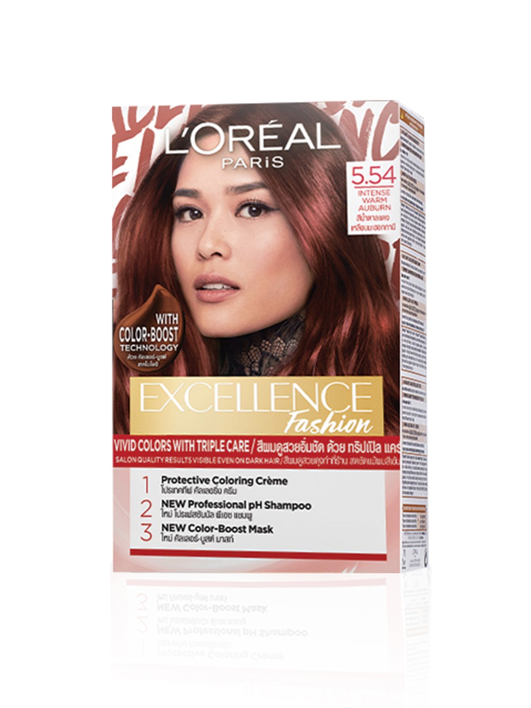 

LOreal Paris Excellence Fashion Hair Color - Intense Warm Auburn 5.54, Red