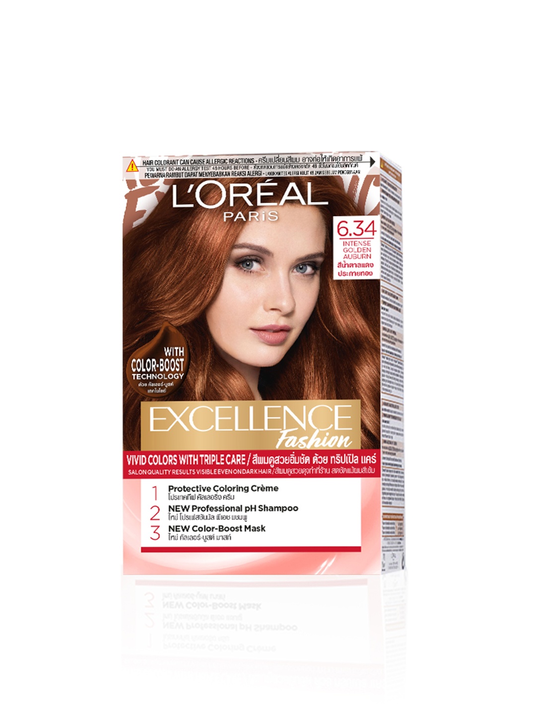

LOreal Paris Excellence Fashion Hair Color - Intense Golden Auburn 6.34, Brown