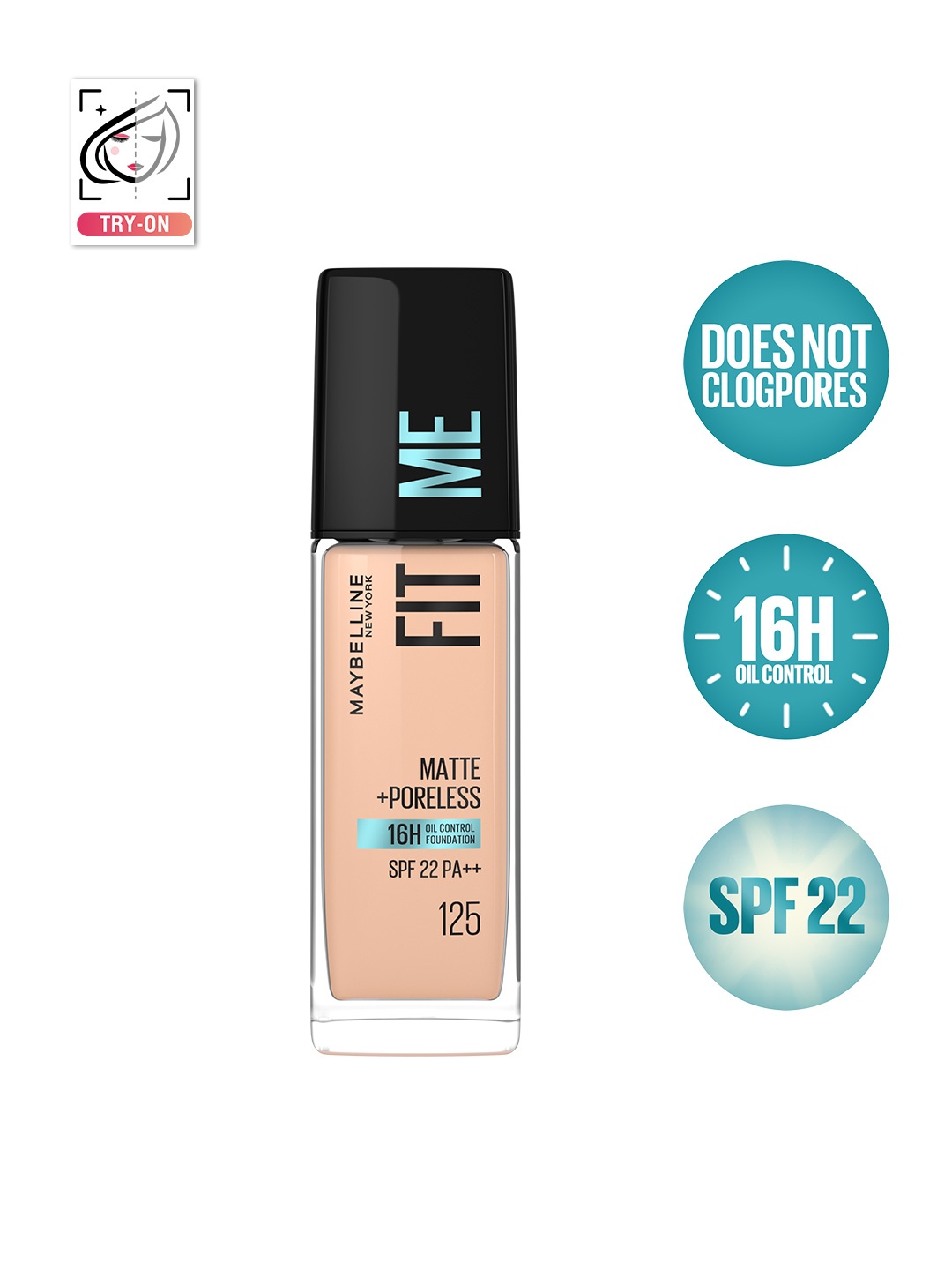 

Maybelline Fit Me Tube Matte + Poreless with SPF Foundation - 125, 30 ml, Beige