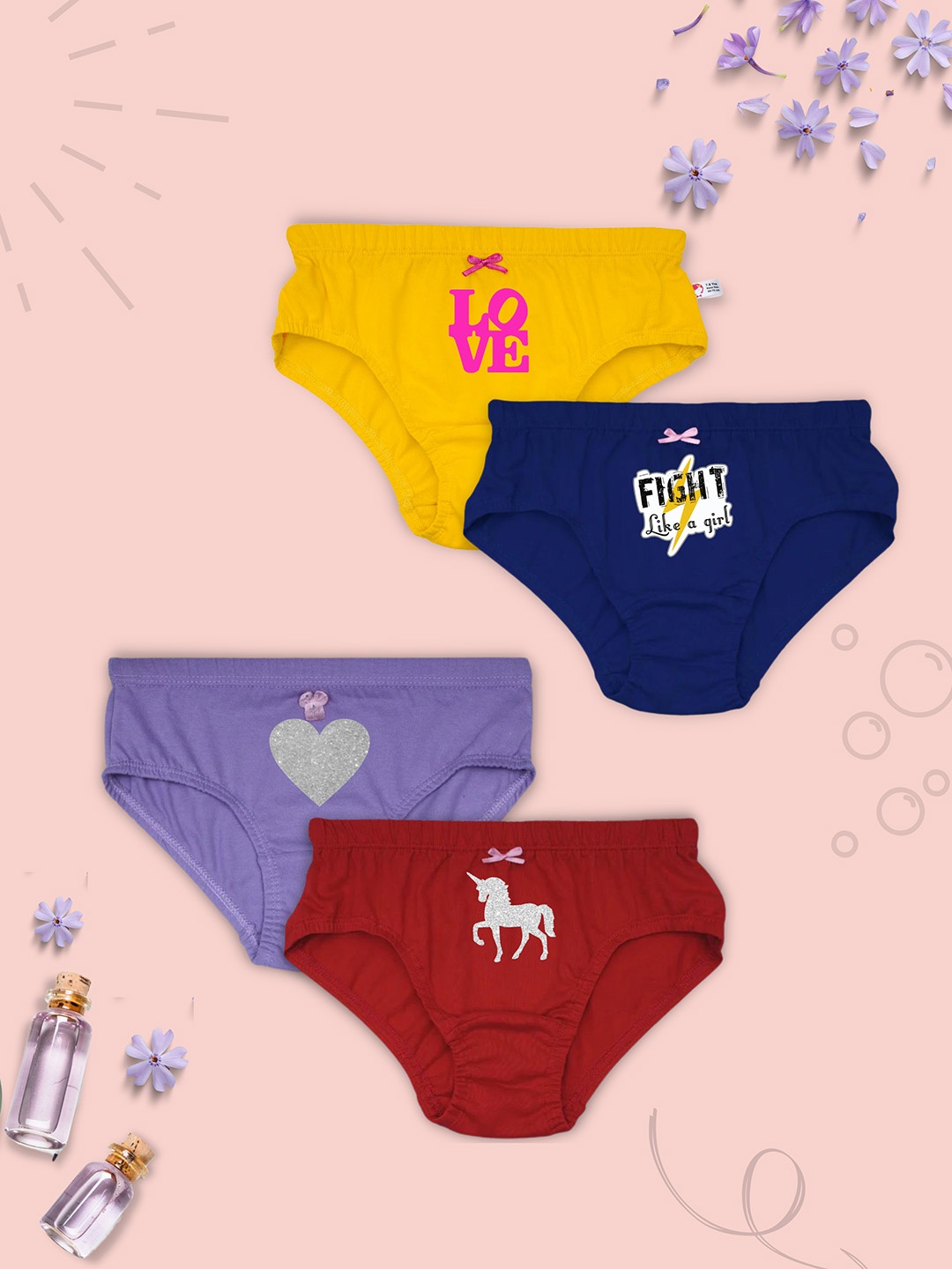 DChica Girls Pack Of 4 Assorted Basic Briefs DCPNJN6490