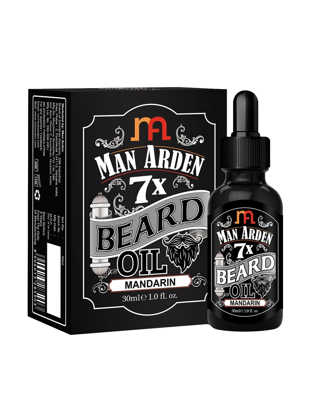 

Man Arden 7X Beard Oil 30ml (Mandarin), Black