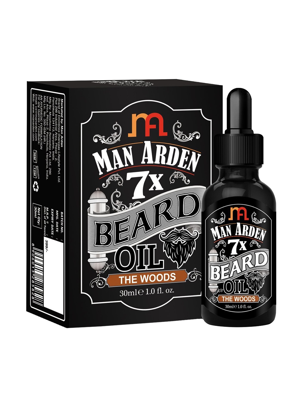 

Man Arden Men 7X Beard Oil 30ml, Black