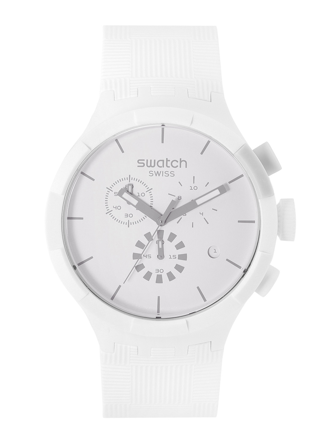 

Swatch Men White Water Resistant Analogue Watch SB02W400