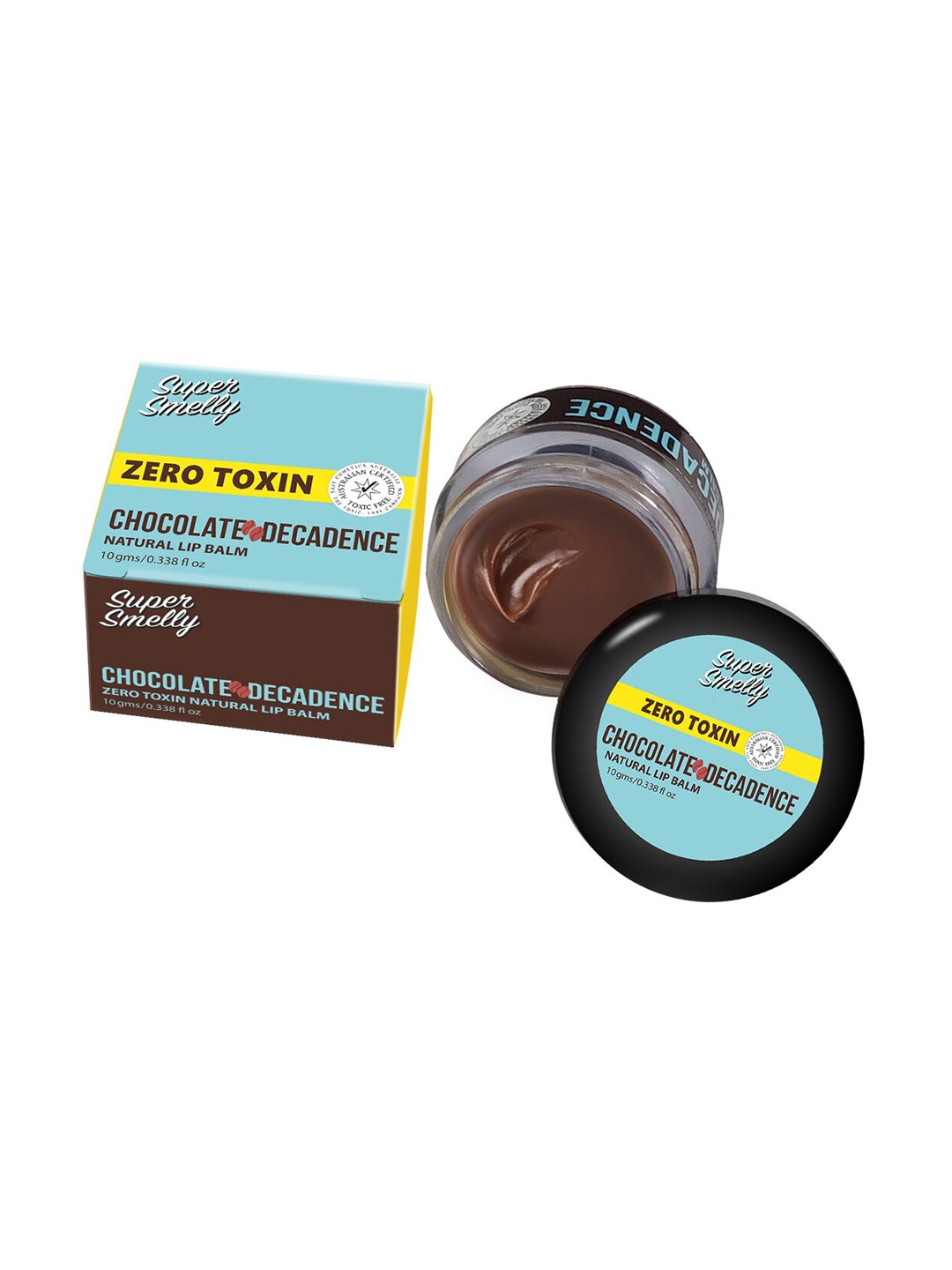 

Super Smelly Zero Toxin Chocolate Decadence Natural Lip Balm, Brown