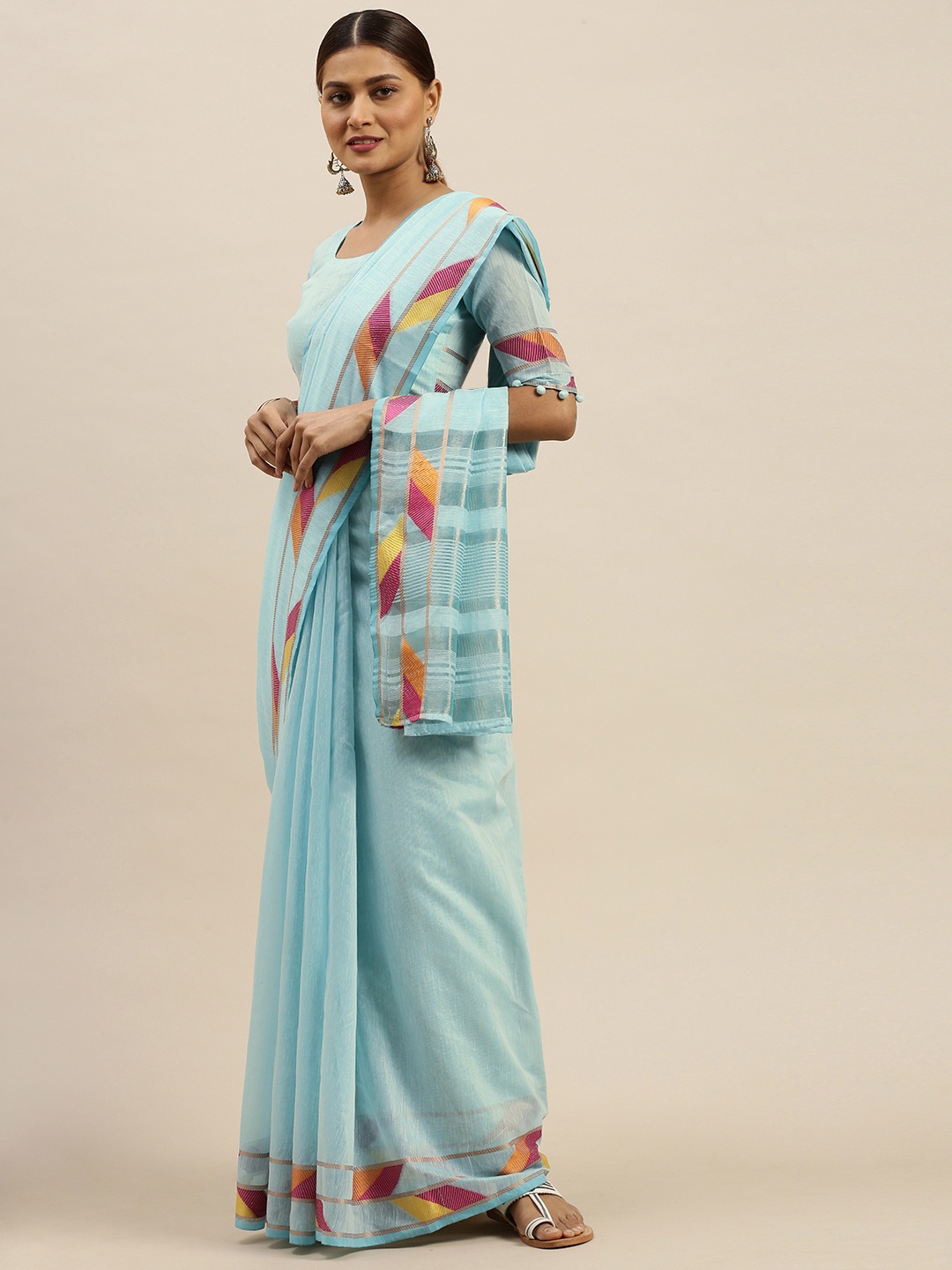 

Saree mall Blue Woven Design Banarasi Saree