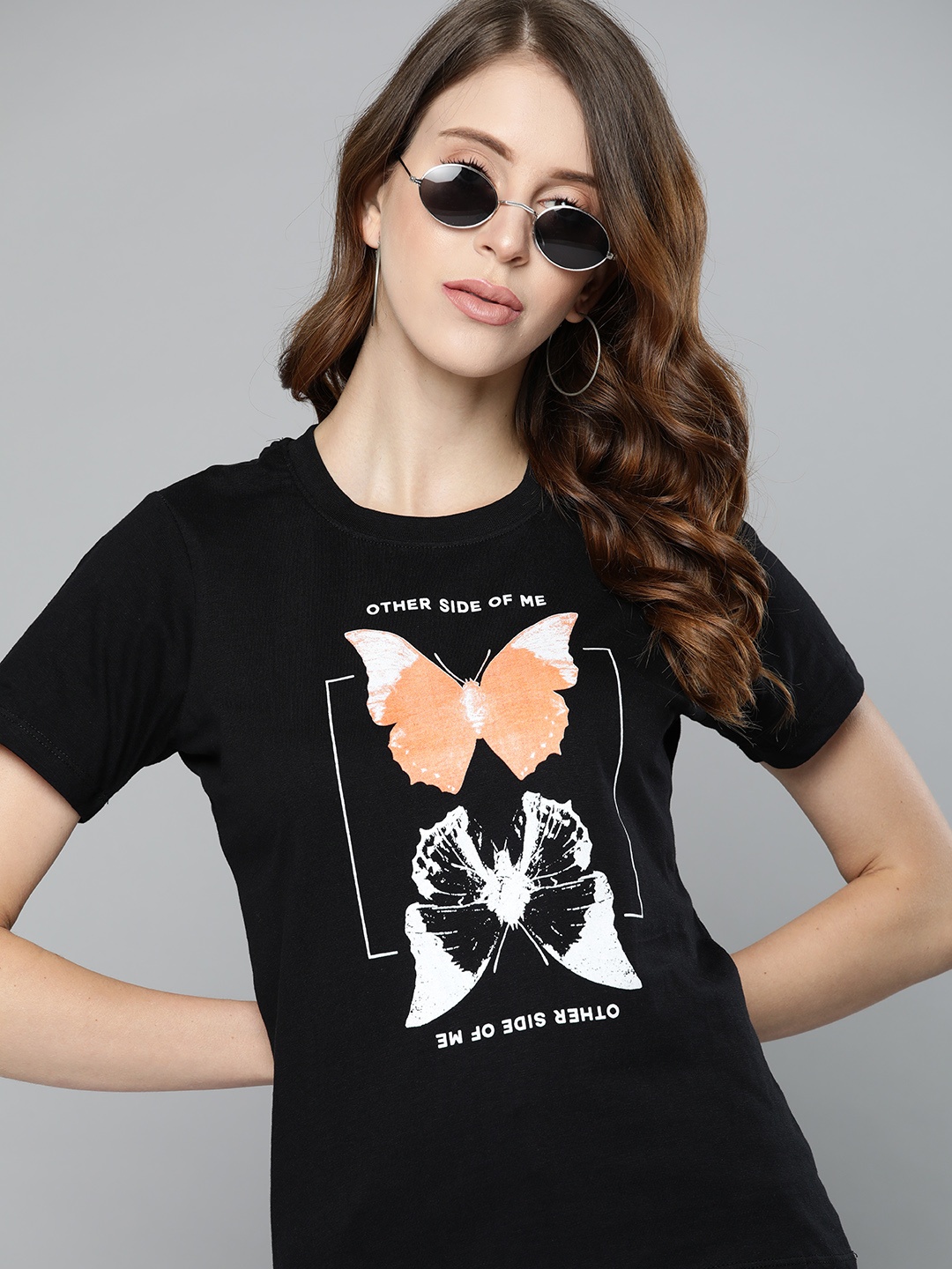 

Kook N Keech Women Black & White Printed T-shirt