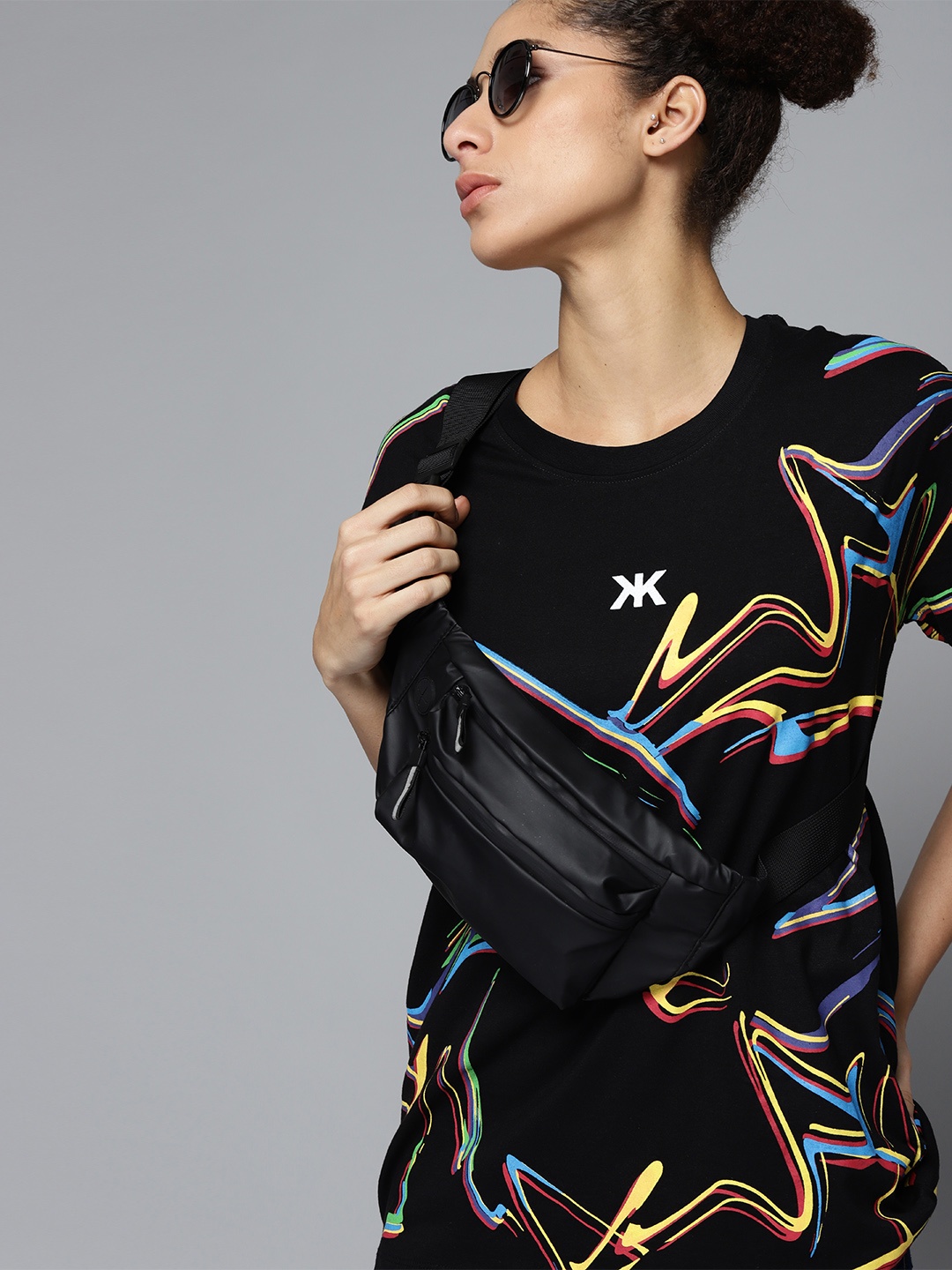 

Kook N Keech Women Black Yellow Pure Cotton Printed Pure Cotton T-shirt