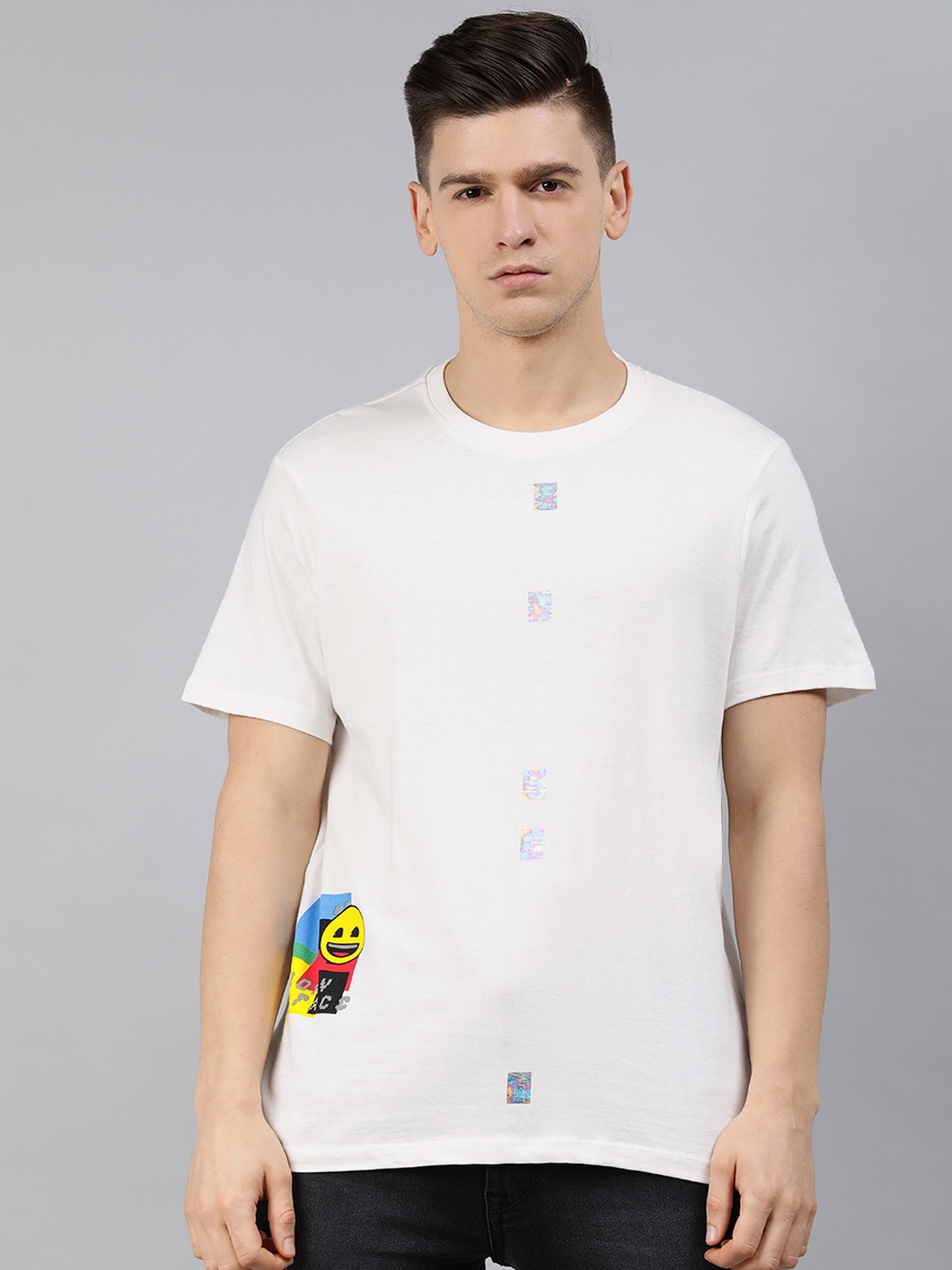 

Kook N Keech Emoji Men White Printed Pure Cotton T-shirt