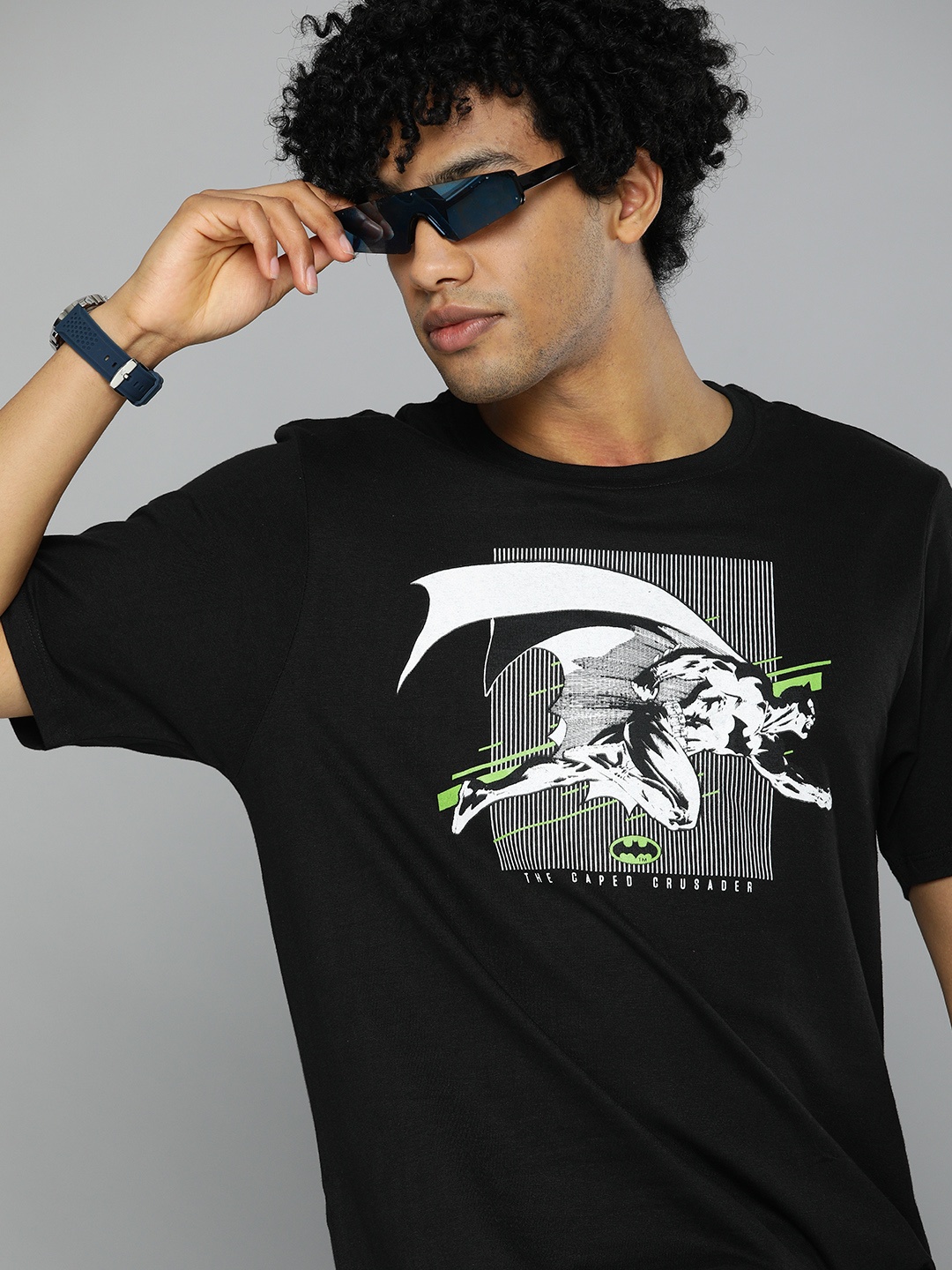 

Kook N Keech Batman Men Black White Printed Round Neck Pure Cotton T-shirt