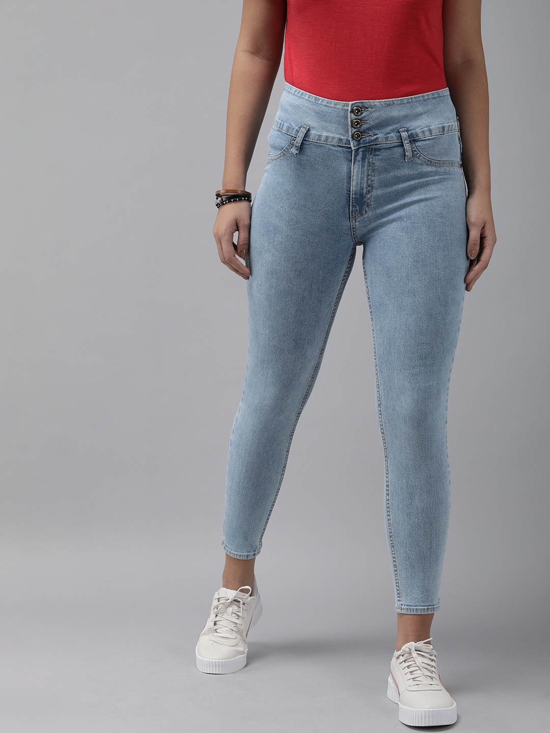 

Roadster Women Blue Super Skinny Fit High-Rise Clean Look Stretchable Jeans