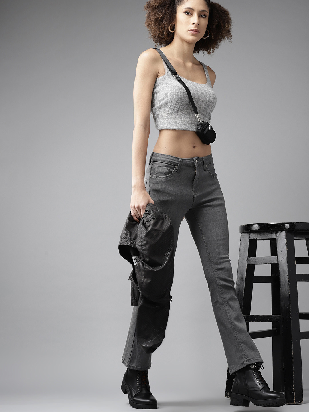 

Roadster Women Grey Bootcut Stretchable Jeans