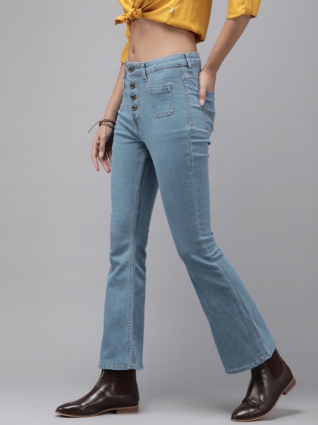 

Roadster Women Blue Bootcut High-Rise Stretchable Jeans