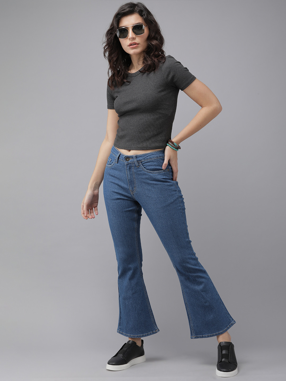 

Roadster Women Blue Bootcut High-Rise Stretchable Jeans