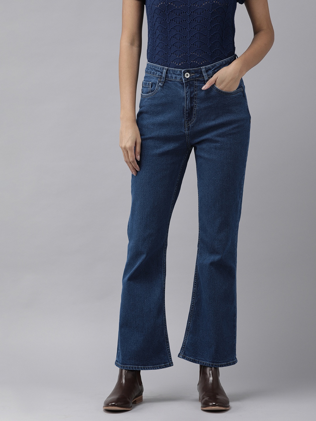 

Roadster Women Blue Bootcut High-Rise Stretchable Jeans