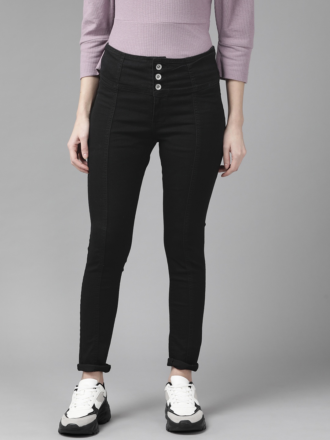 

Roadster Women Black Skinny Fit Stretchable Jeans