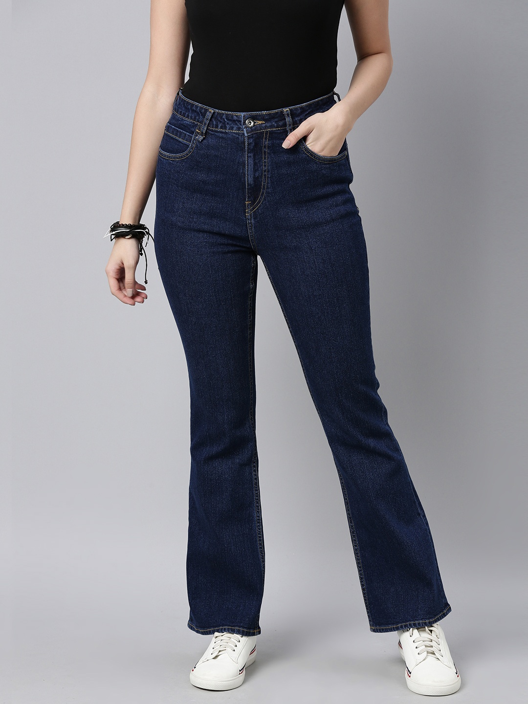 

Roadster Women Navy Blue Bootcut Stretchable Jeans