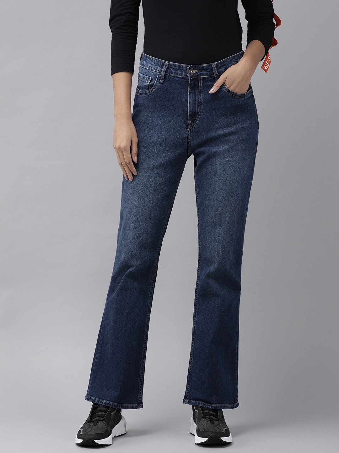 

Roadster Women Blue Bootcut High-Rise Light Fade Stretchable Jeans
