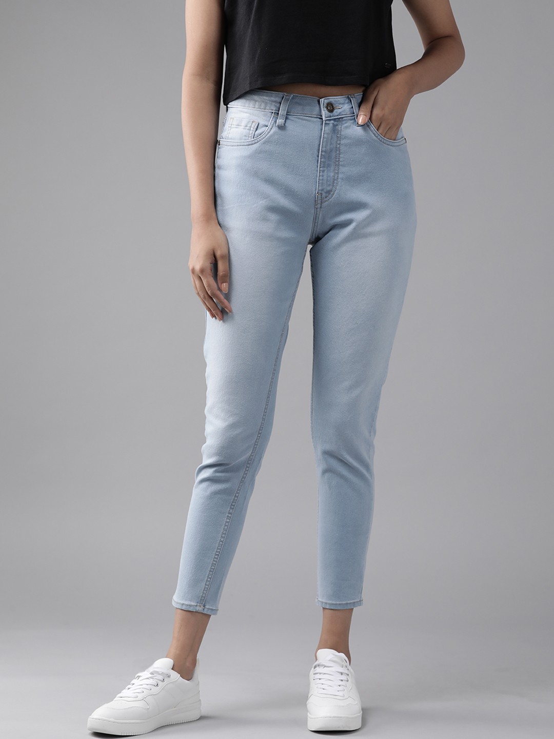 

Roadster Women Blue Super Skinny Fit Mid-Rise Clean Look Stretchable Jeans