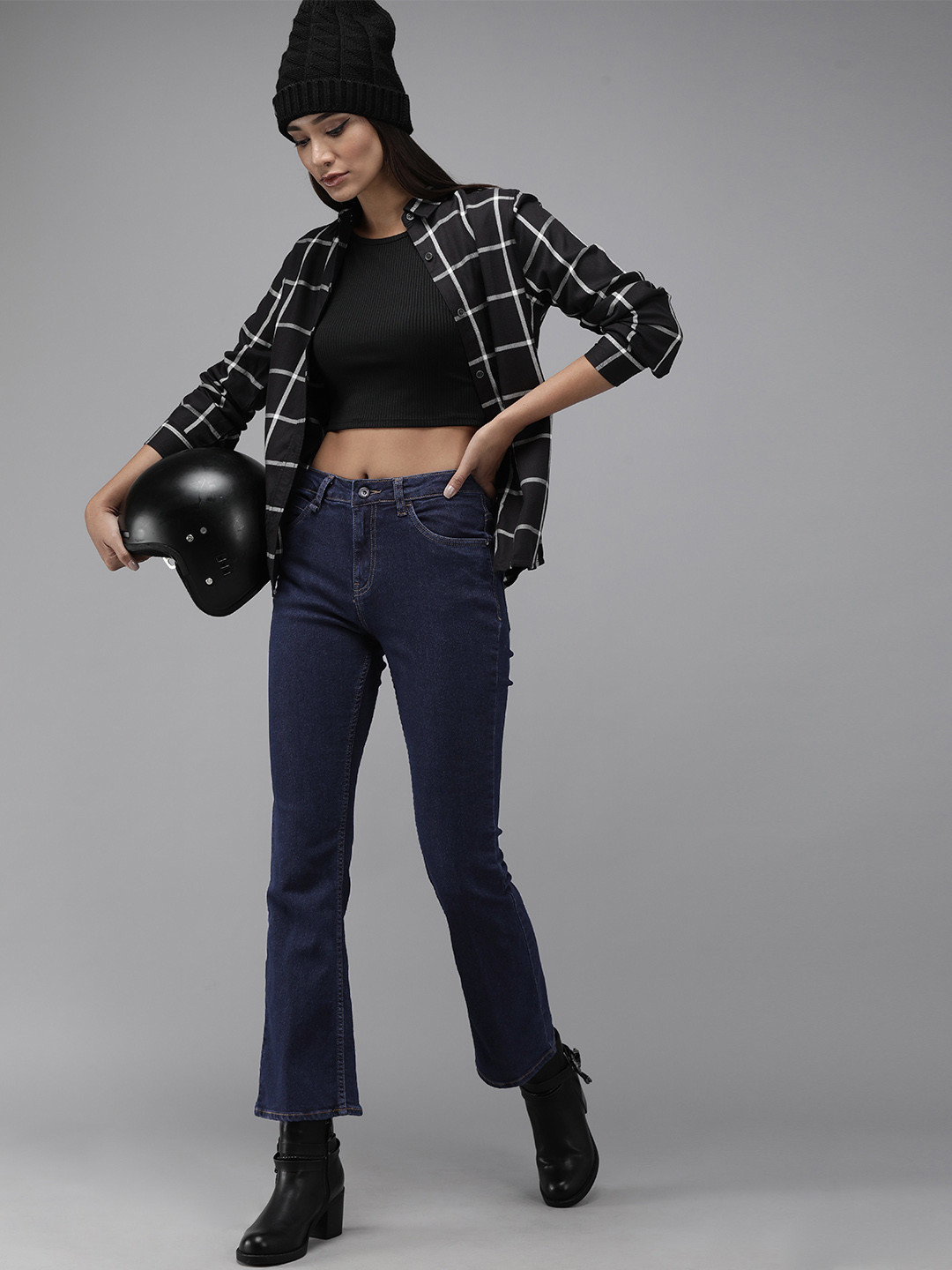 

Roadster Women Blue Bootcut High-Rise Stretchable Jeans