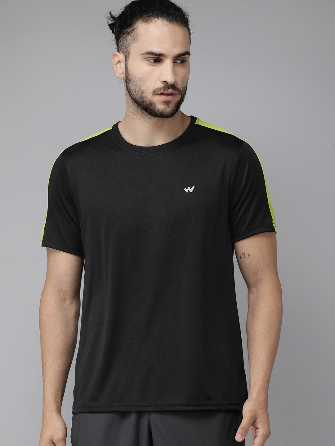 

Wildcraft Men Black Printed Round Neck T-shirt