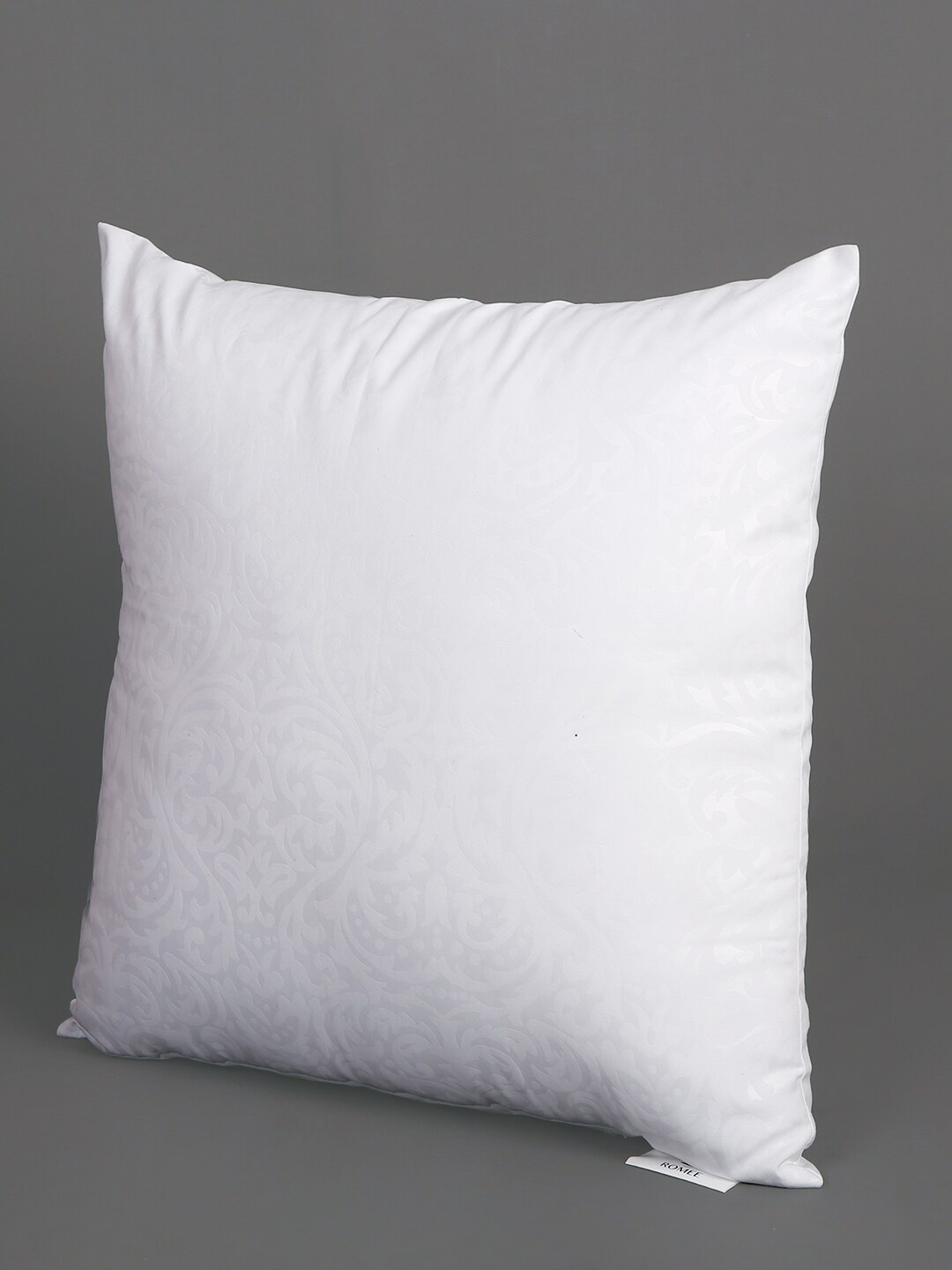 

ROMEE Set Of 2 White Jacquard Self-Design Microfiber Square Cushion Fillers