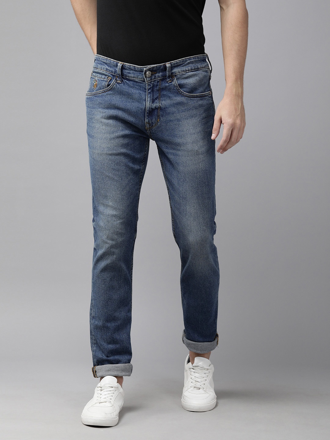 

U.S. Polo Assn. Denim Co. Men Blue Skinny Fit Mid-Rise Clean Look Stretchable Jeans