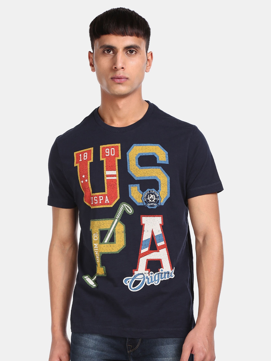 

U S Polo Assn Denim Co Men Blue T-shirt
