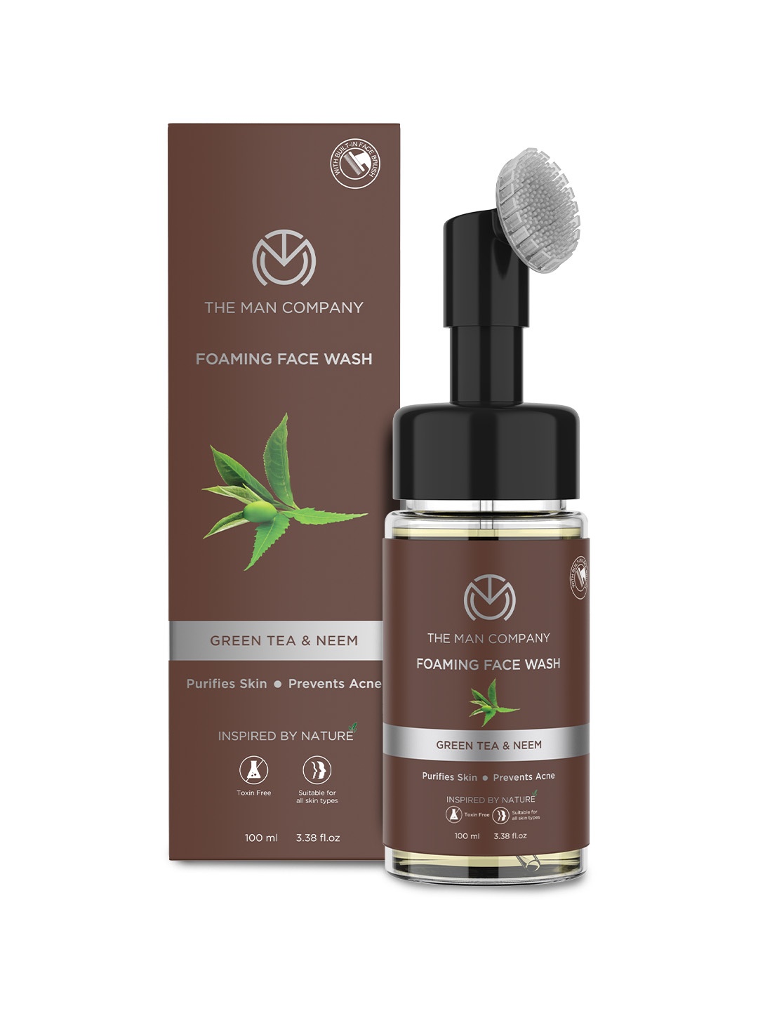 

THE MAN COMPANY Men Green Tea & Neem Foaming Face Wash with Exfoliating Brush -100ml