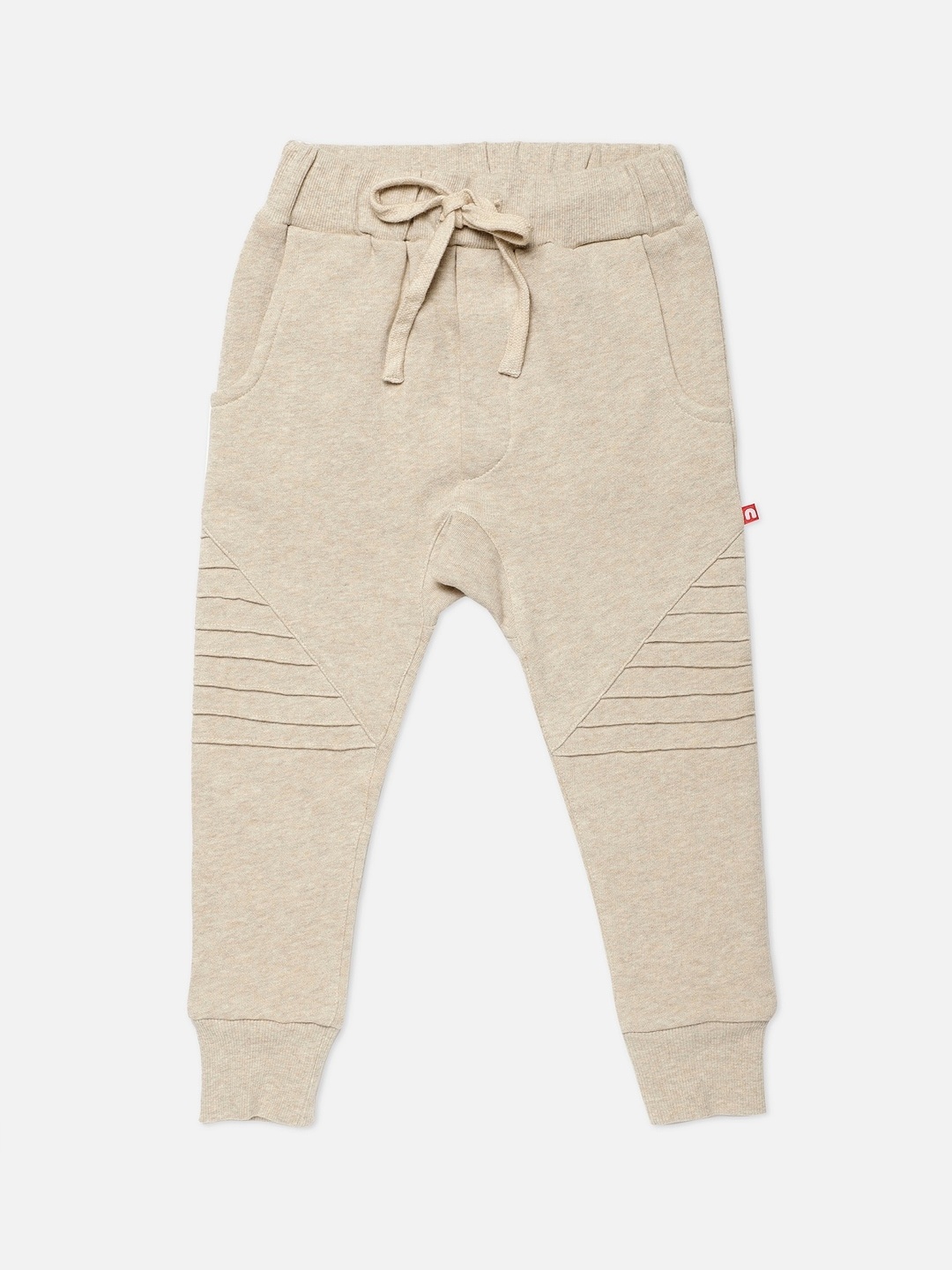 

Nino Bambino Boys Beige Solid Slim-Fit Sustainable Joggers
