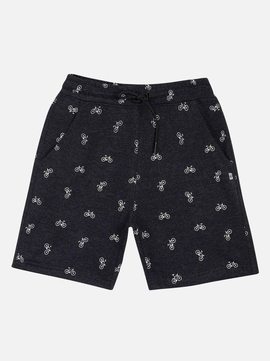 

PROTEENS Boys Charcoal Grey Printed Antibacterial & Antiviral finish Regular Shorts