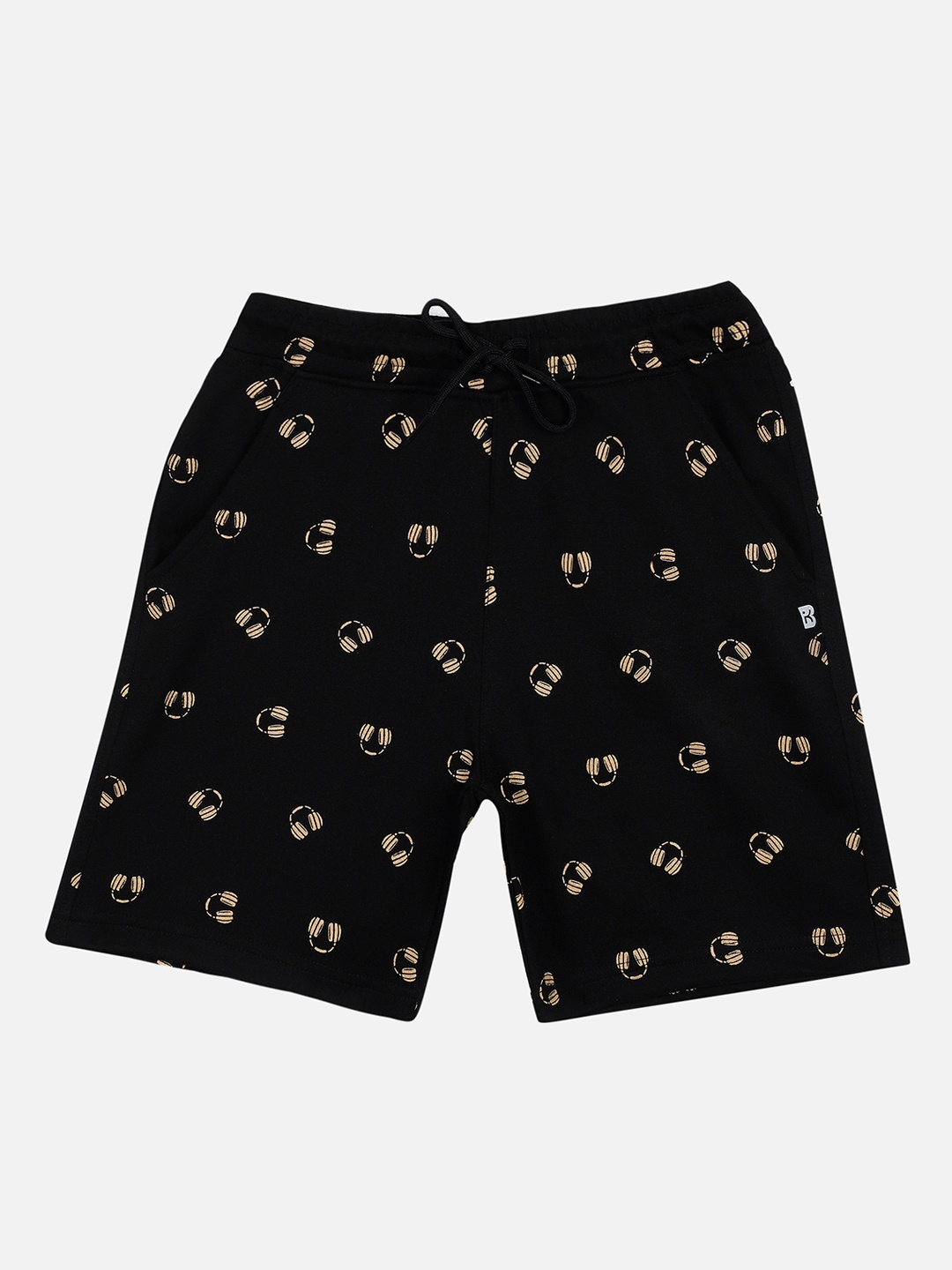 

PROTEENS Boys Black Printed Slim Fit Antiviral & Antibacterial Protection Regular Shorts