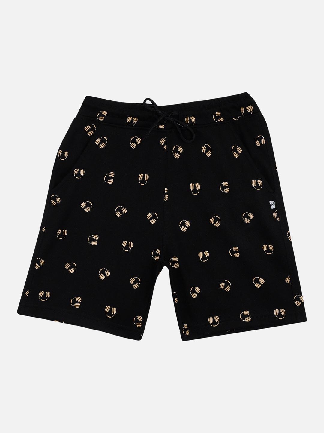 

PROTEENS Boys Black Printed Slim Fit Antiviral & Antibacterial Protection Regular Shorts