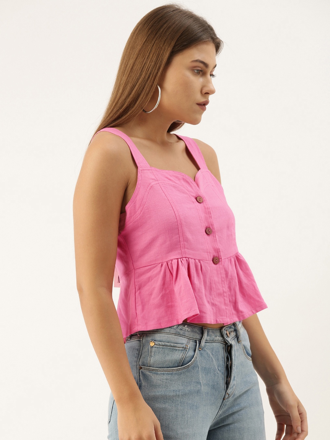 

AND Women Pink Peplum Top