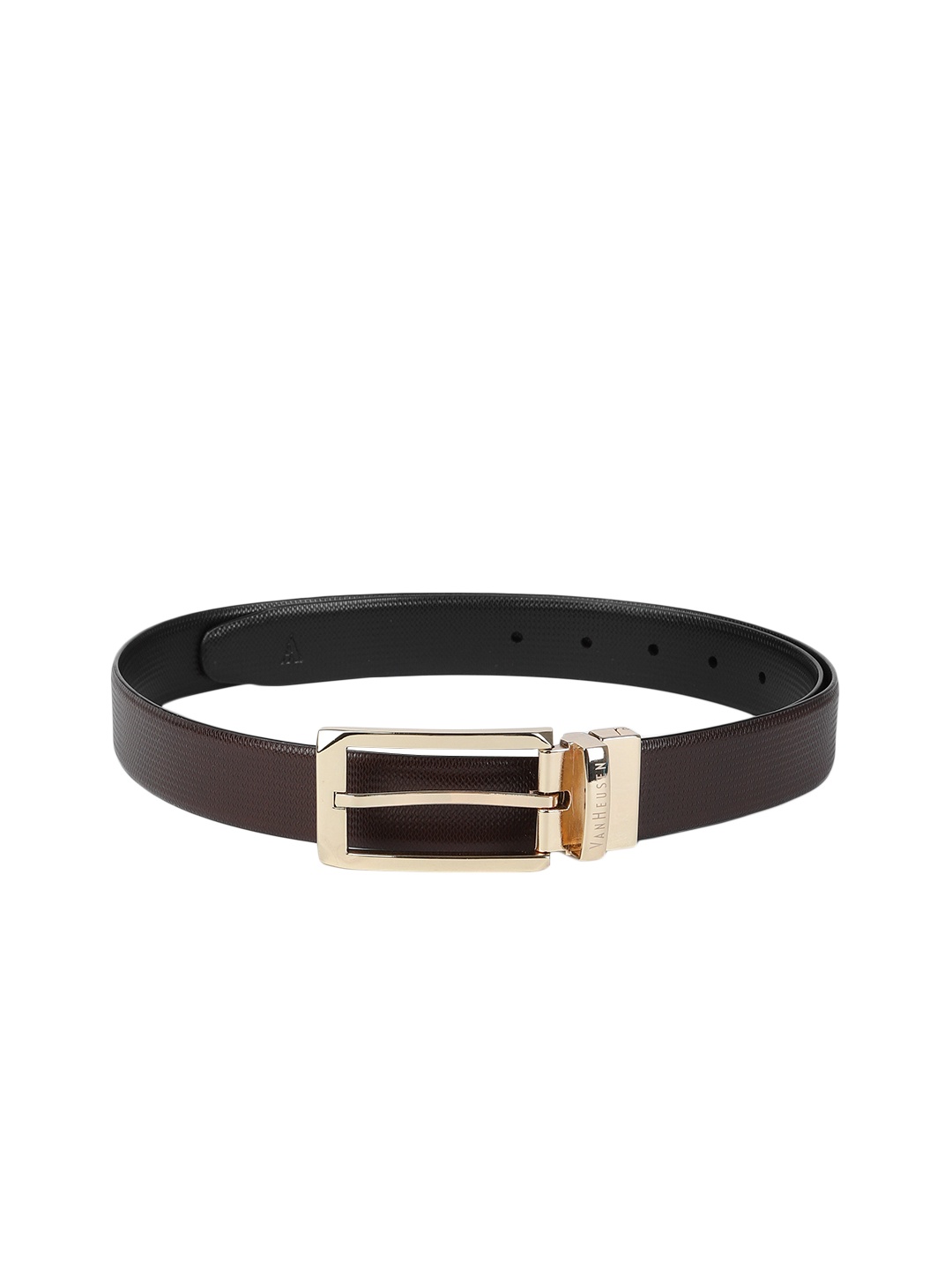 

Van Heusen Men Brown & Black Solid Reversible Leather Belt