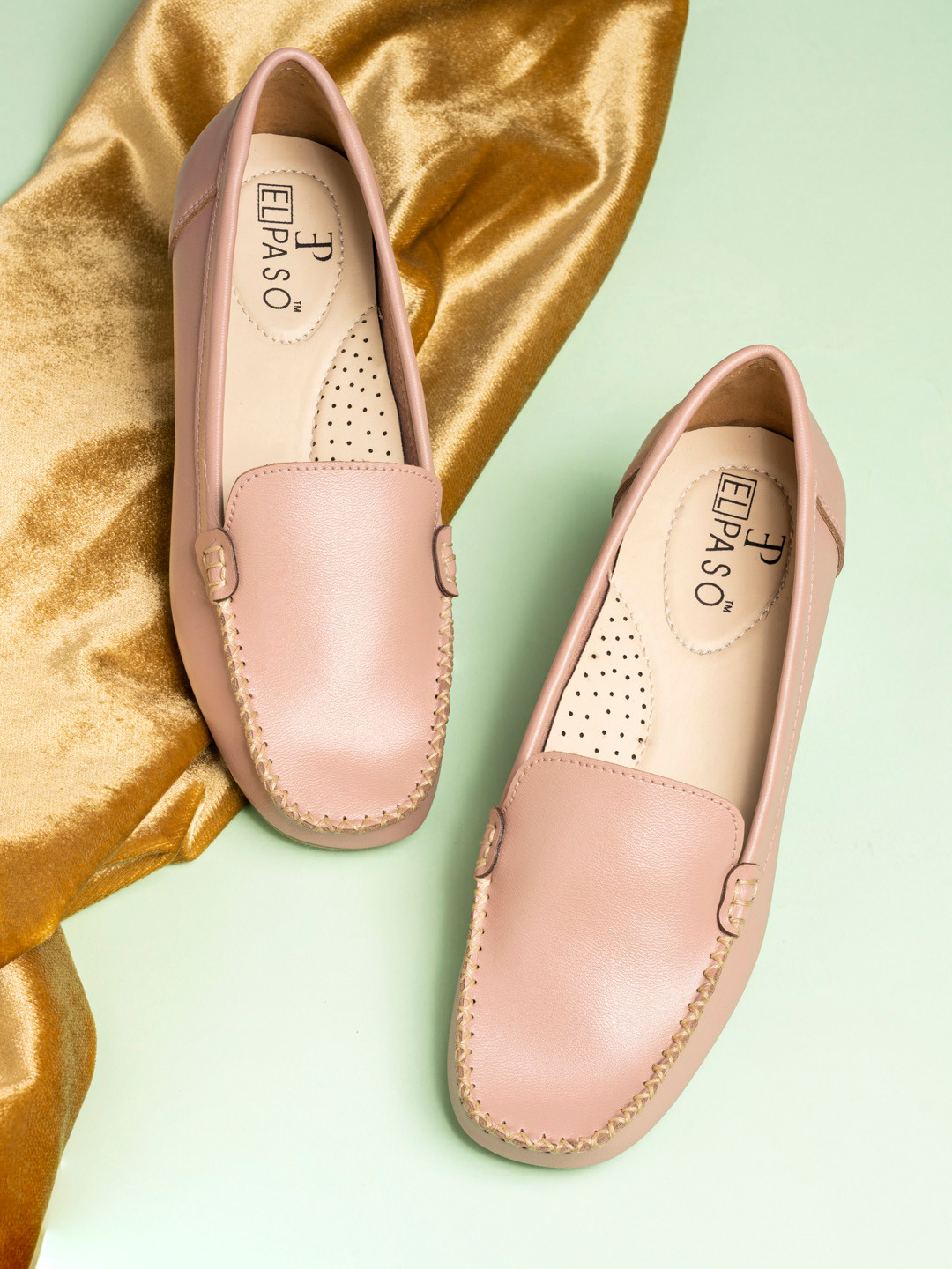 

El Paso Women Pink Leather Loafers