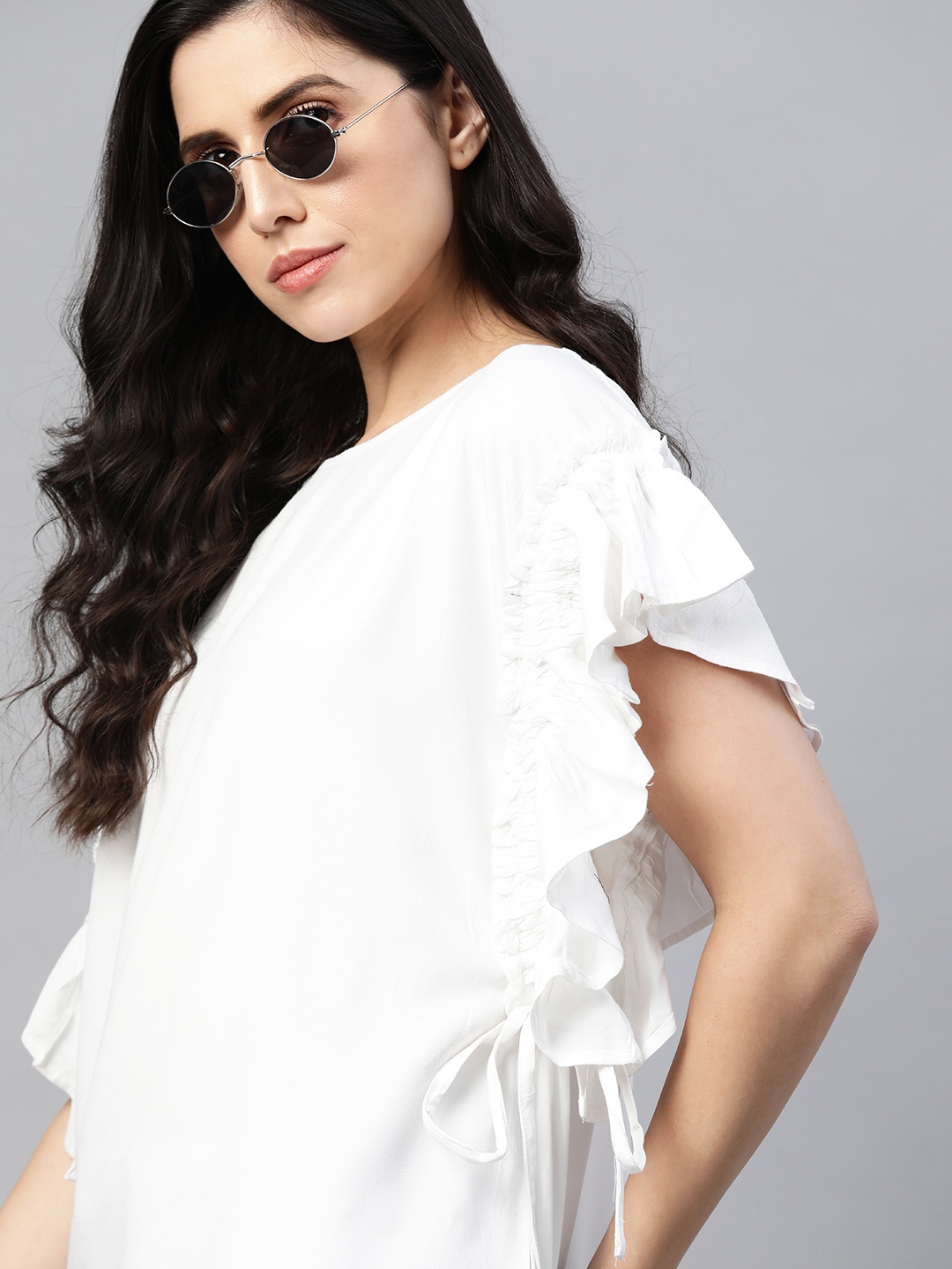 

Roadster White Flutter Sleeve Regular Top