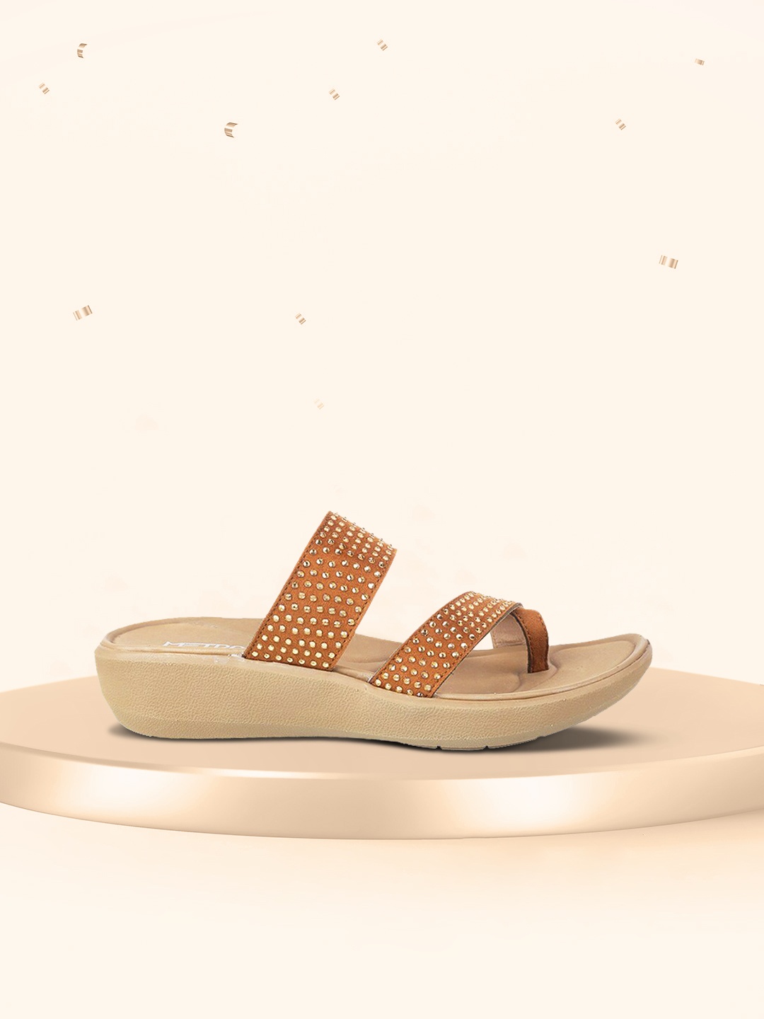 

Metro Women Brown Embellished Wedges