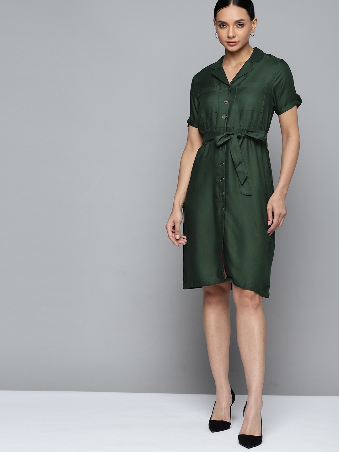 

Chemistry Green Shirt Dress