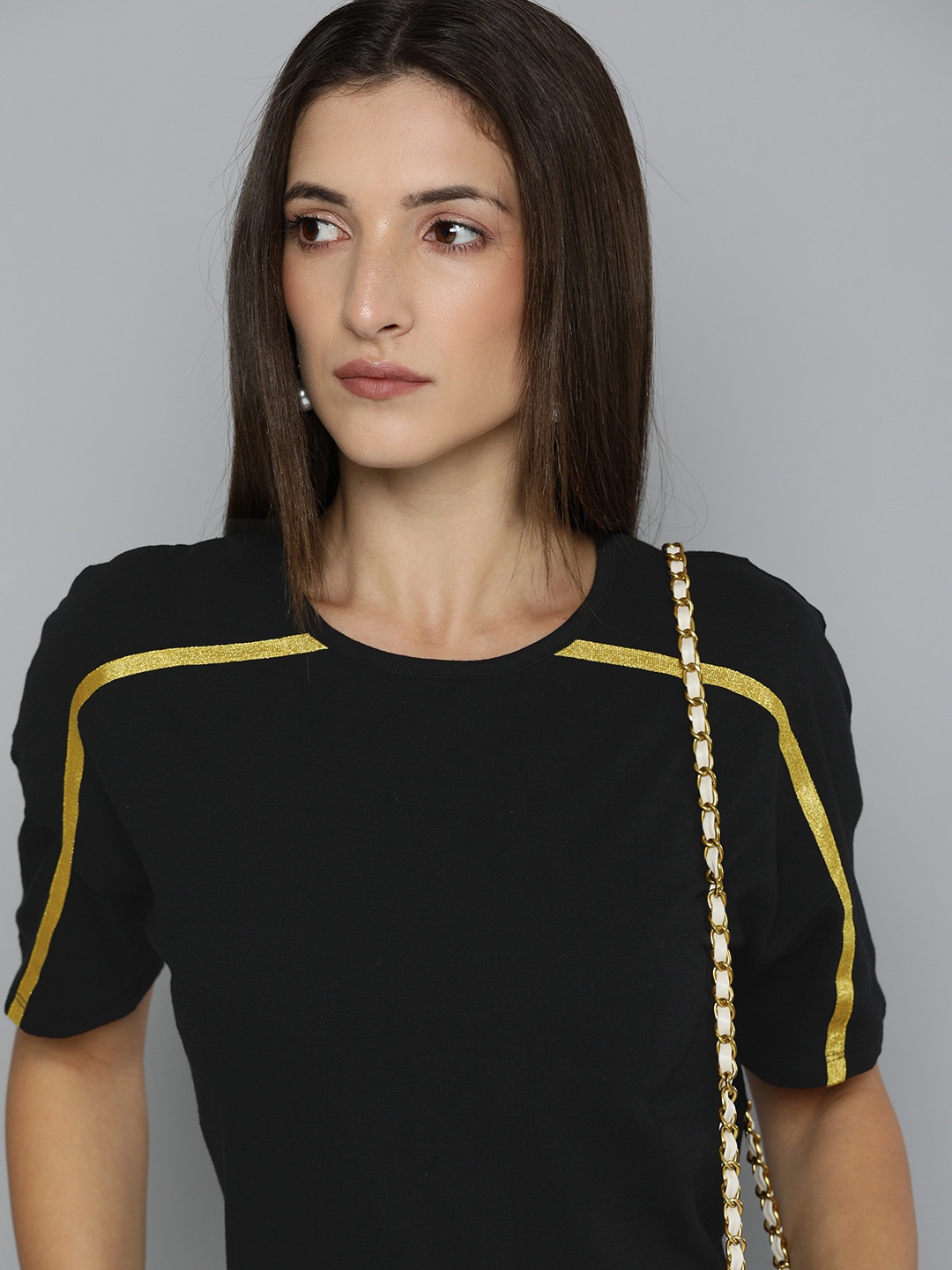 

Chemistry Women Black Solid Regular Top
