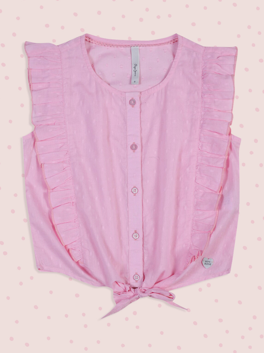 

Pepe Jeans Girls Pink Solid Henley Neck T-shirt