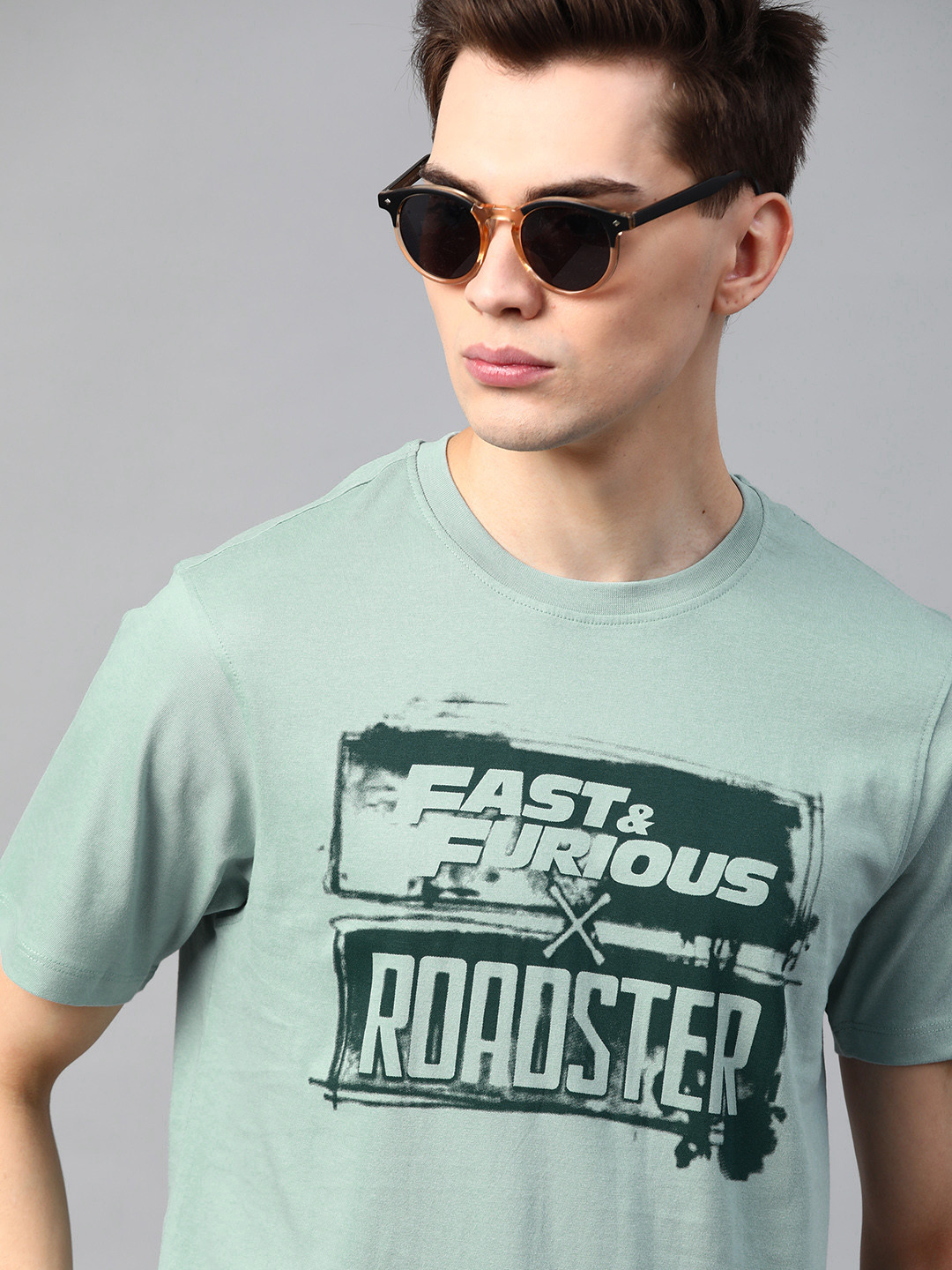 

Roadster Men Fast and Furious Sea Green Printed Graphic T-shirt