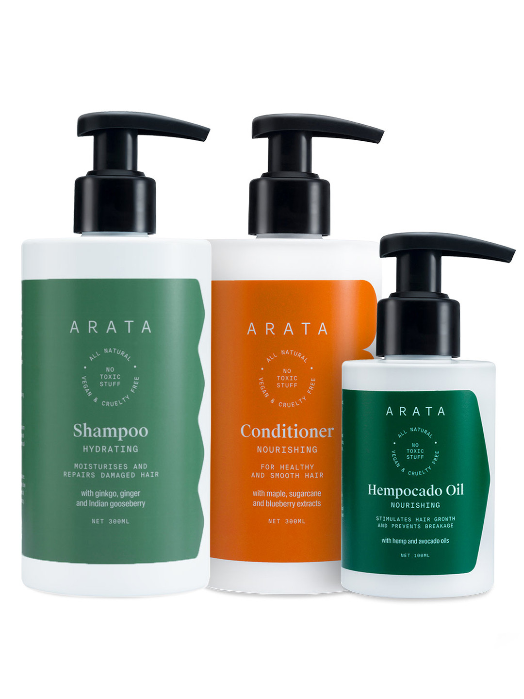 

ARATA Set of 3 Complete Hair Care Daily Scalp Therapy Gift Box 700 ml, White