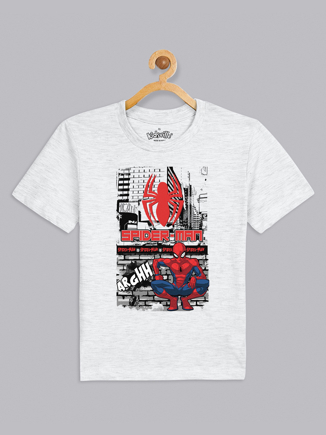 

Kids Ville Spiderman featured Grey Tshirt for Boys