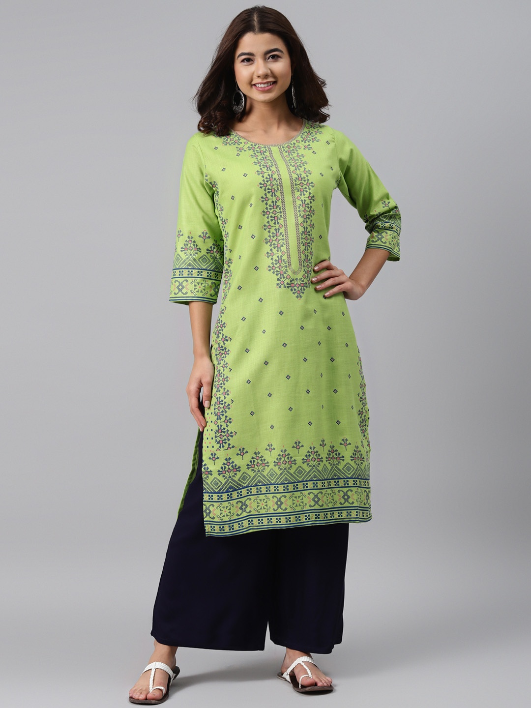 

Gerua By Libas Women Green Printed Kurta