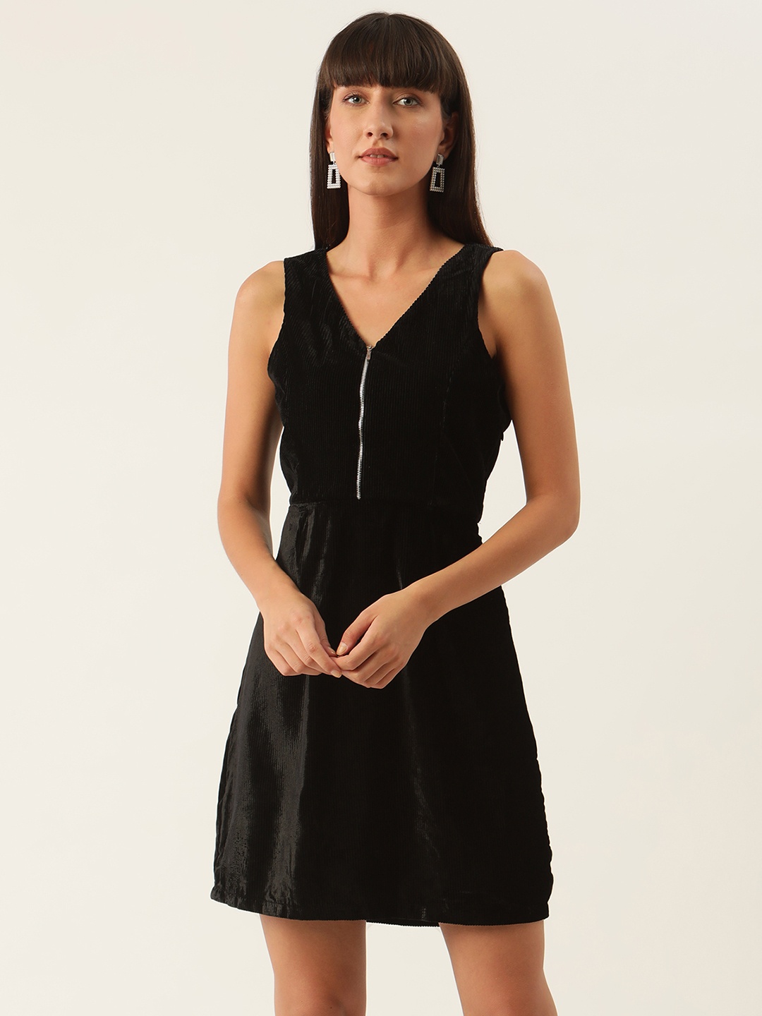 

ZOELLA Women Black Solid A-Line Dress