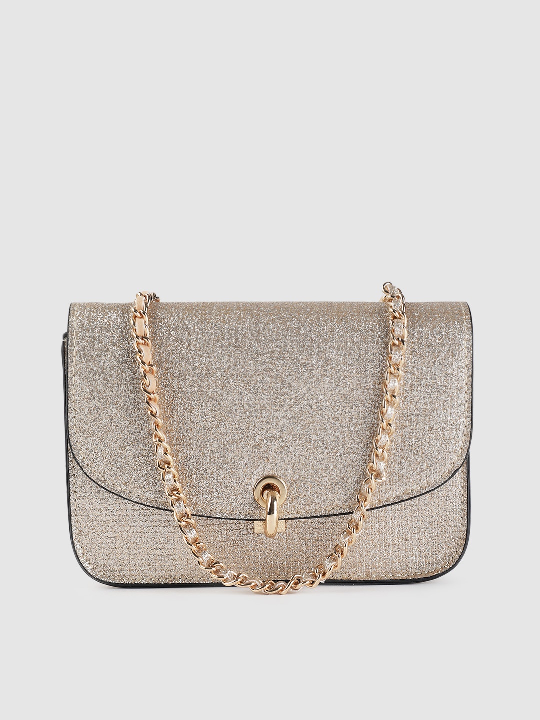 Accessorize Embellished Structured Sling Bag, Gold