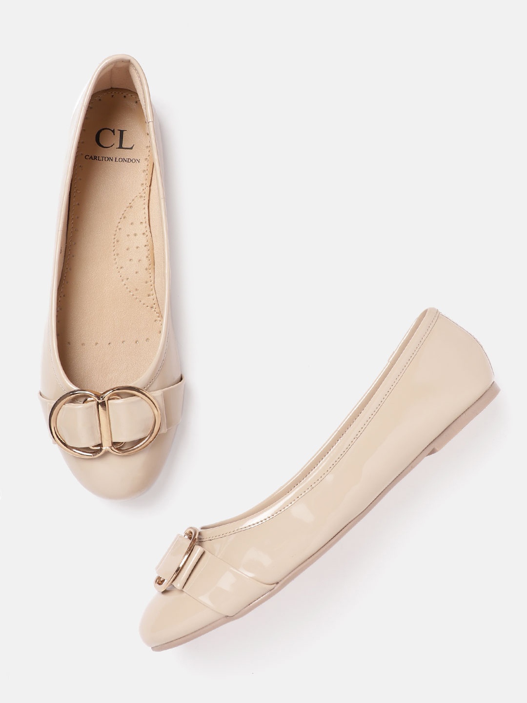 

Carlton London Women Beige Solid Ballerinas