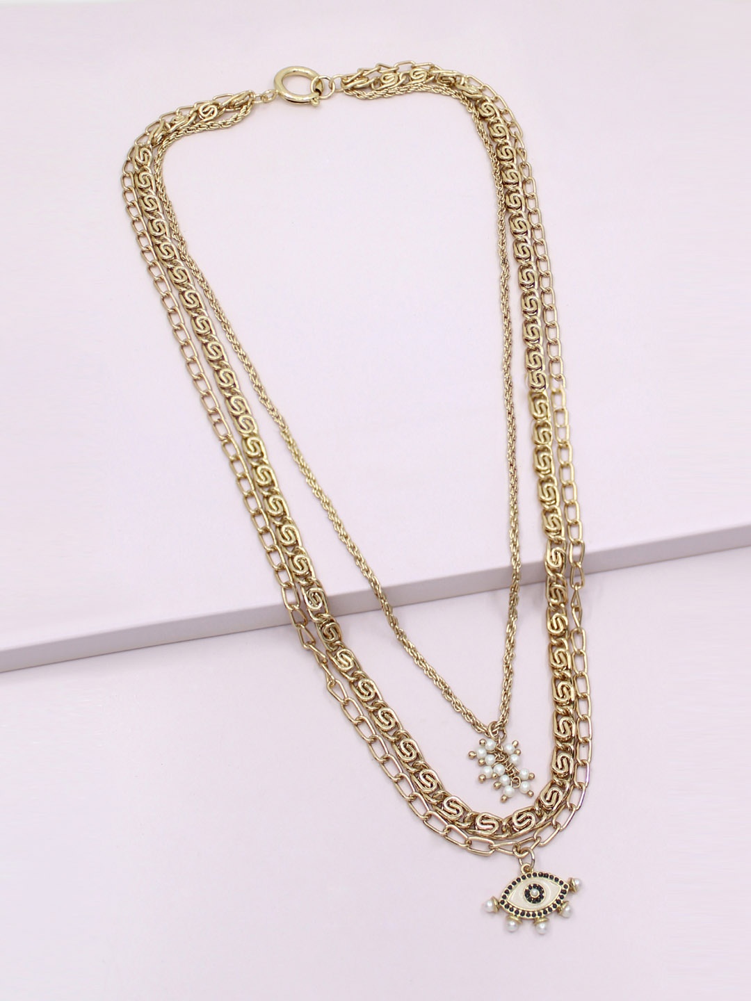 

Runway Ritual Gold-Plated & Off-White Metal Layered Necklace