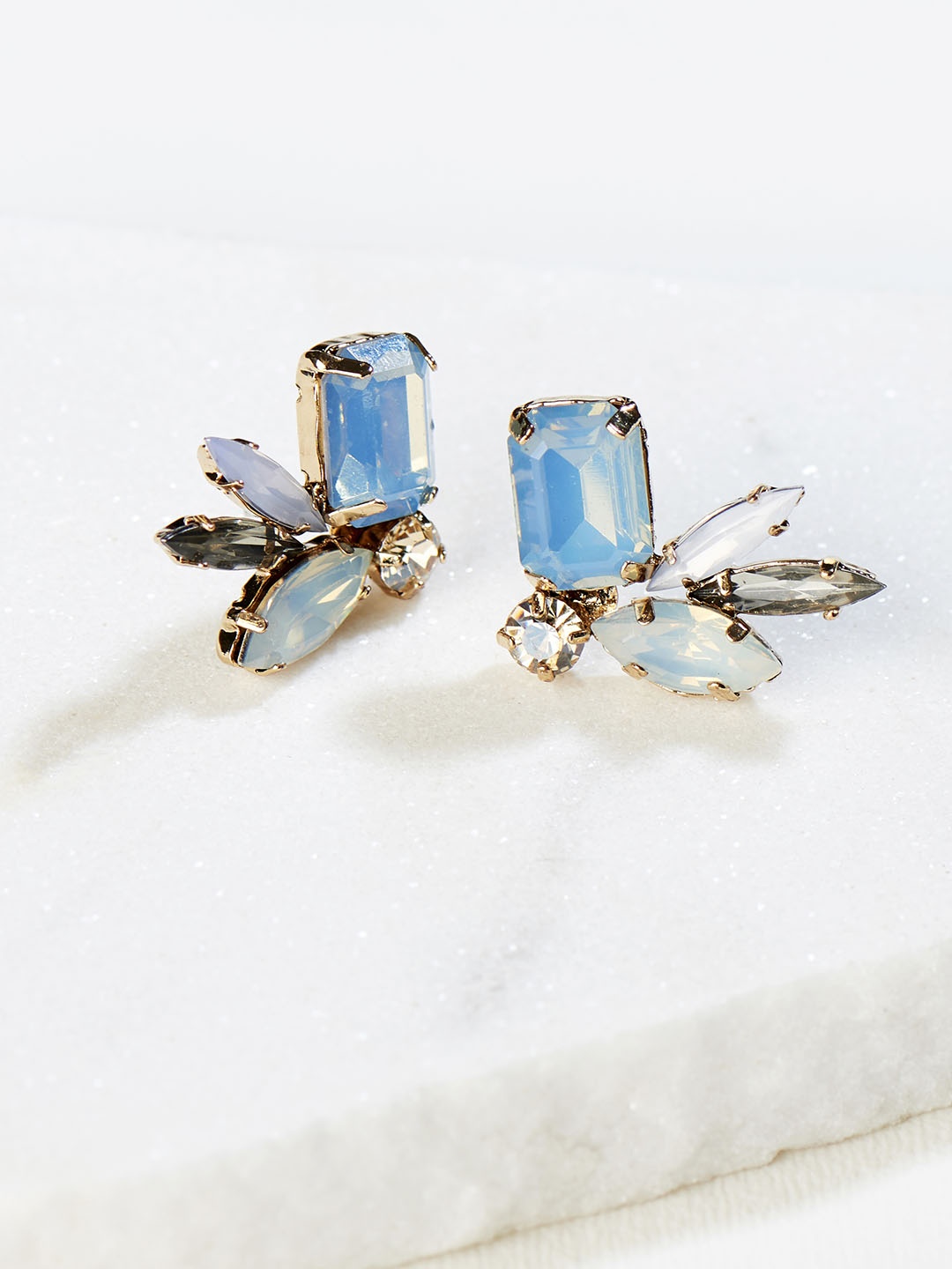 

Runway Ritual Turquoise Blue & Gold-Plated Contemporary Studs