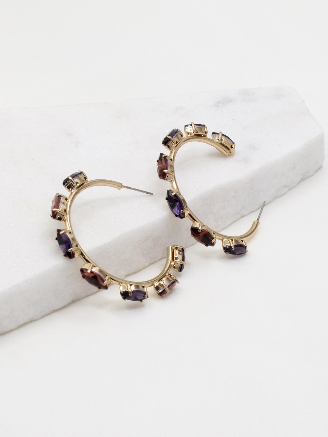 

Runway Ritual Brown Contemporary Half Hoop Earrings